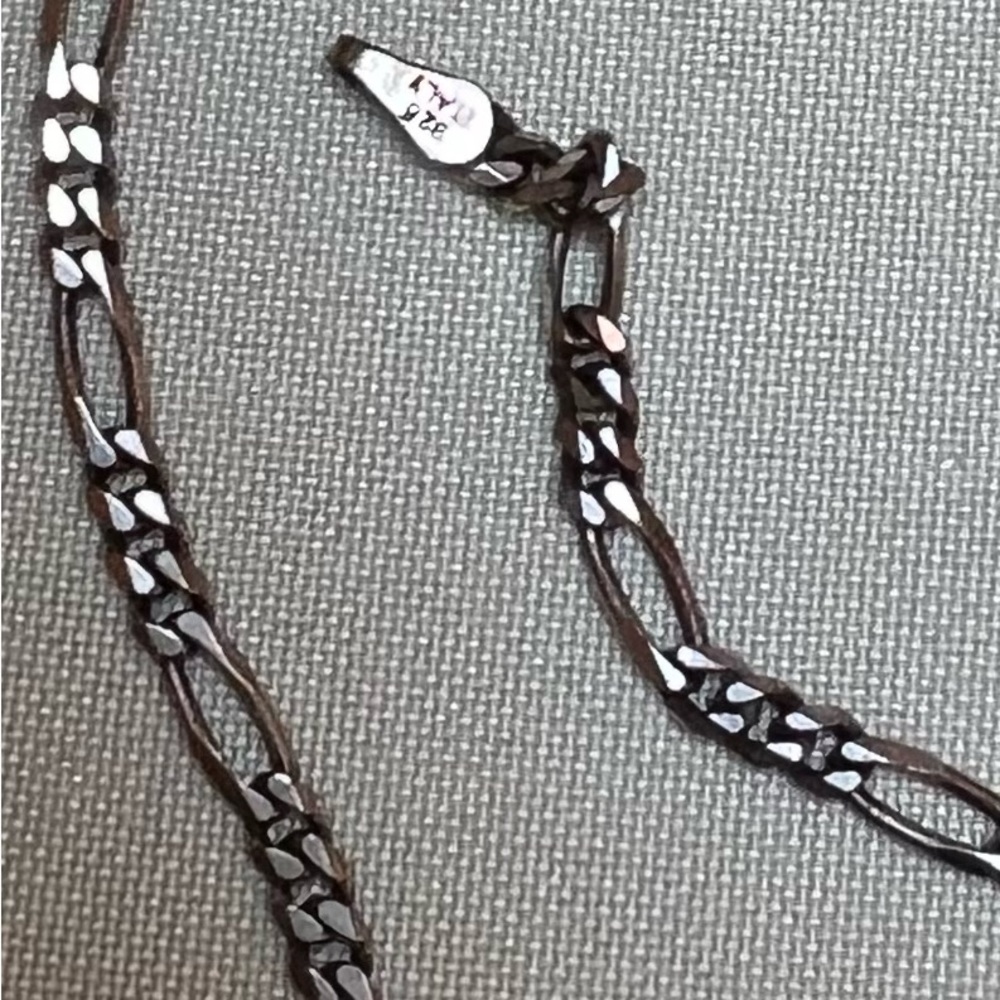 Figaro Necklace Italian made Sterling Silver 19.5 inches long